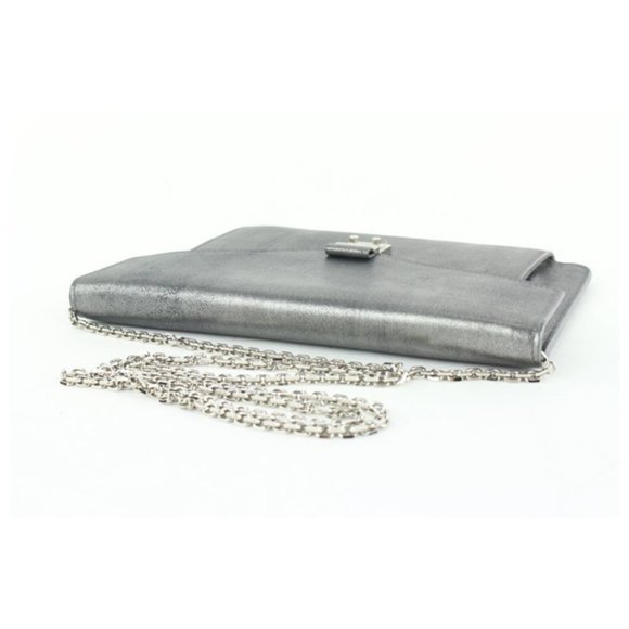Dior Pewter Silver Chain Flap Crossbody Bag 292da5 - Picture 10 of 13